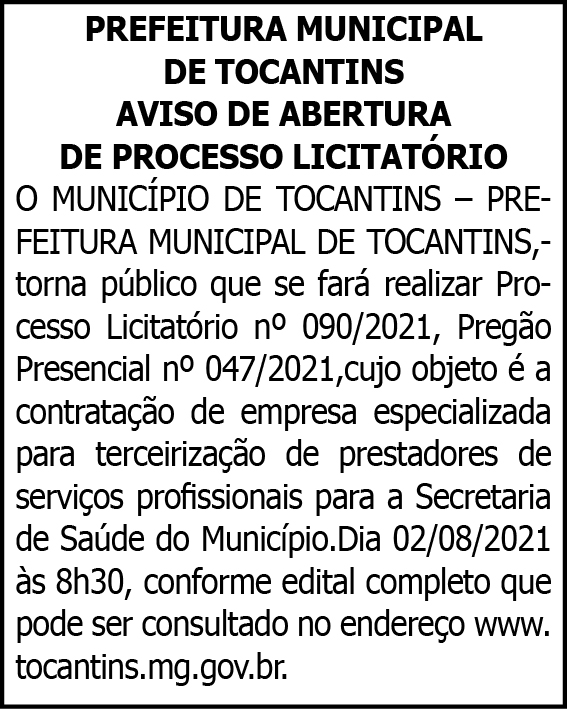Processo de Licitação 4 1 TOCANTINS 090