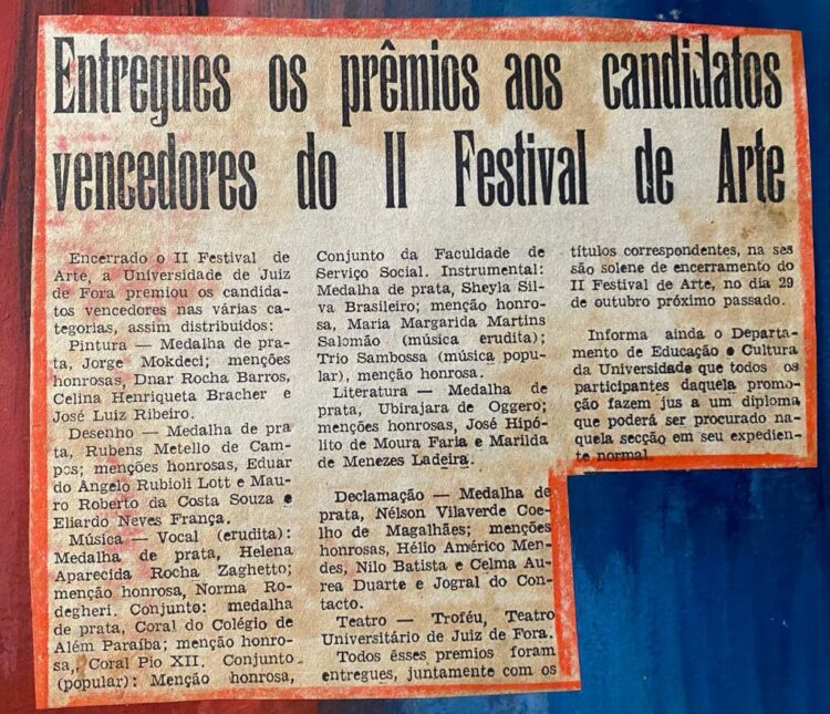 Exposição virtual do Forum da Cultura relembra o Festival de Arte da UFJF 2 festival nome margarida e1625246075591