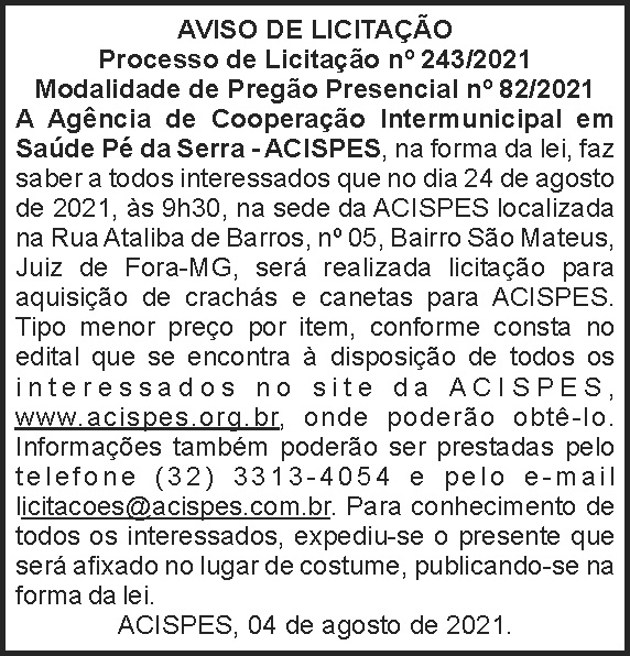 Acispes - Licitação Nº 82 4 1 ACISPES 243
