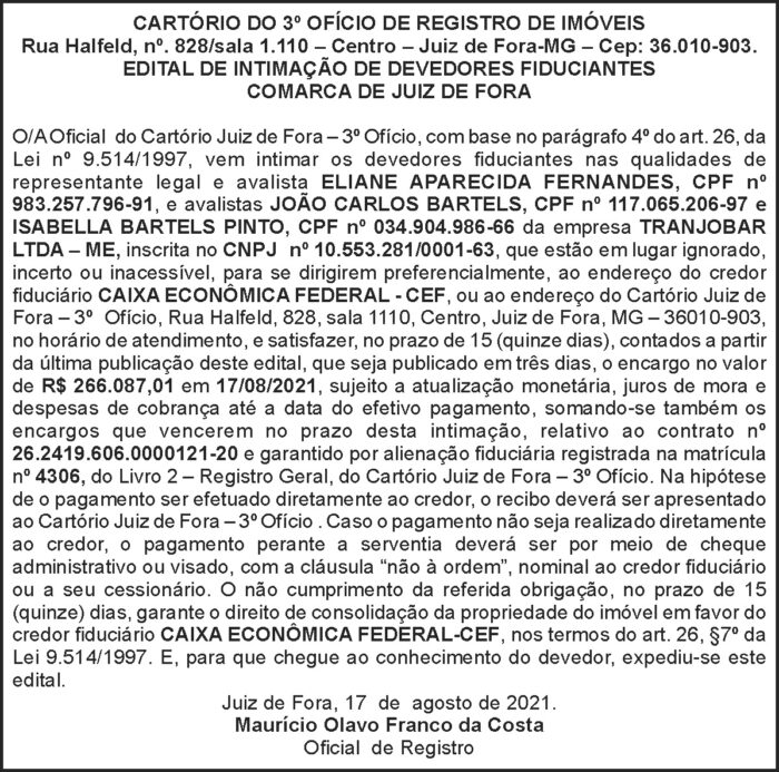 Edital de Intimação de Devedores Fiduciantes 4 1 ELIANE