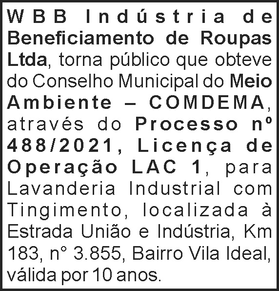 WBB Indústria de Beneficiamento de Roupas 4 1 ROUPAS