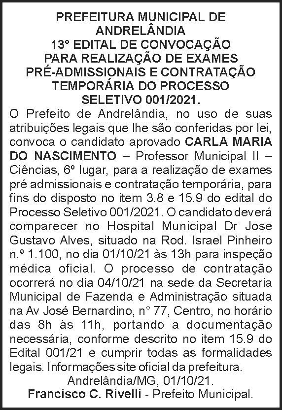 1 ANDRELANDIA 13