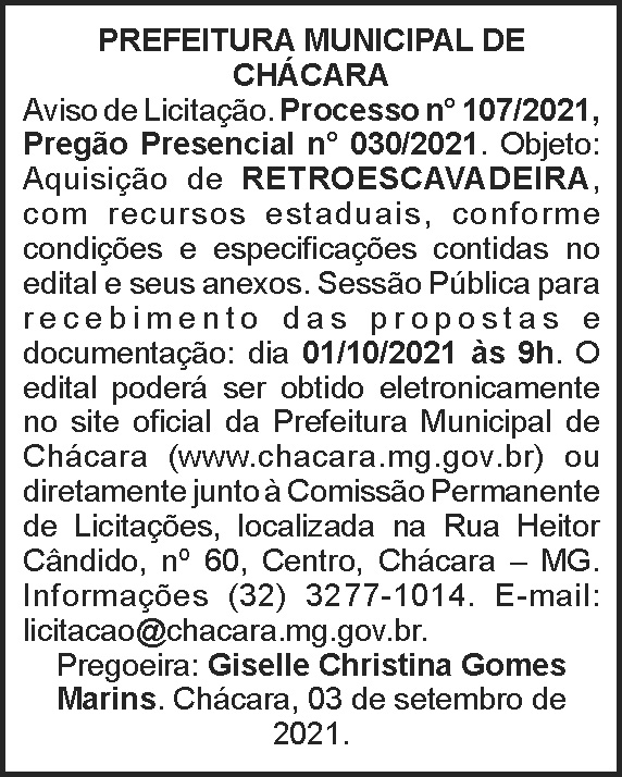 Prefeitura Municipal de Chácara 4 1 CHACARA 107