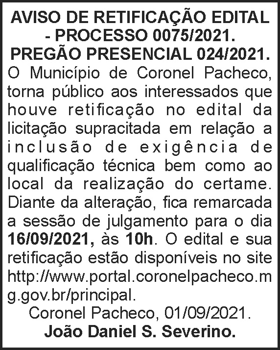 Retificação de Edital 4 1 CORONEL 0075