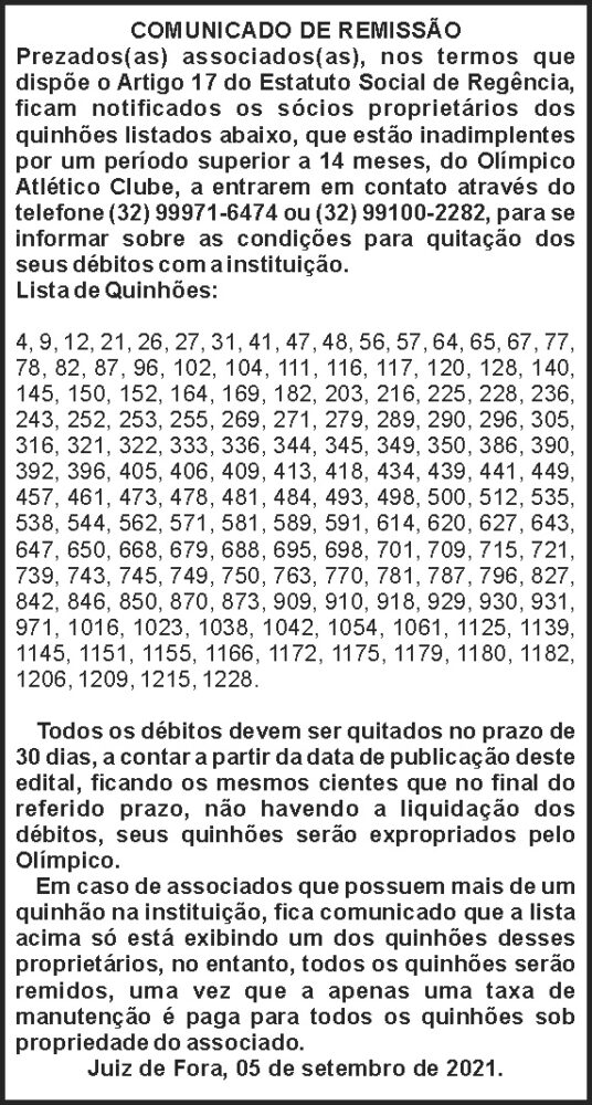 Edital - Comunicado de remissão 4 1 OLIMPICO