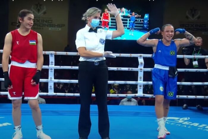 Beatriz Ferreira vence uzbeque e está na decisão do Mundial Militar de Boxe 1 23 09 2021 beatriz ferreira reproducao youtube2