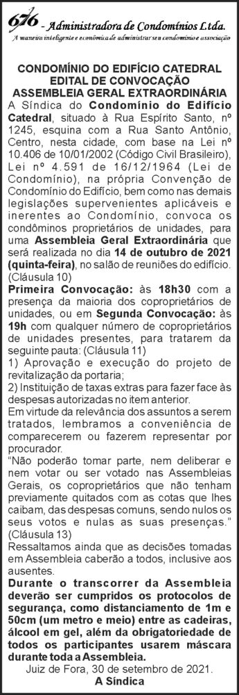 Edital de convocação - Edifício Catedral 4 1 CATEDRAL