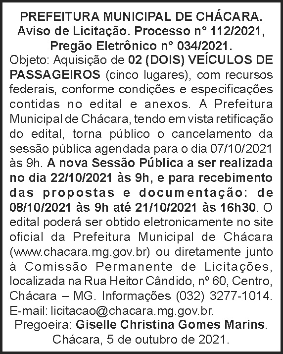 Prefeitura de Chácara - Processo Nº 112 4 1 CHACARA 112