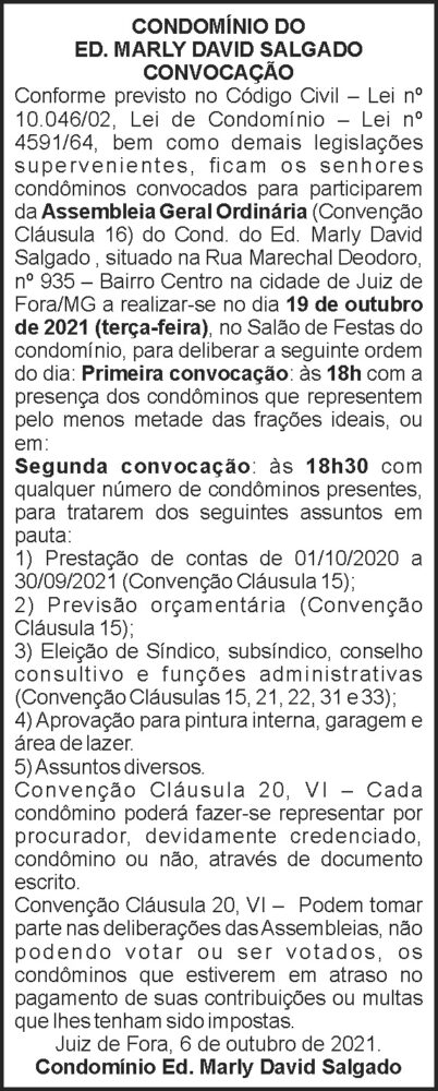 Convocação - Assembléia Geral 4 1 MARLY