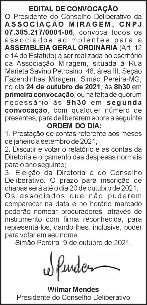 Edital de convocação - Miragem 4 1 MIRAGEM