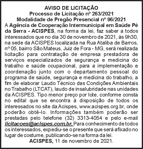 Acispes - Licitação Nº 263 4 1 ACISPES 263