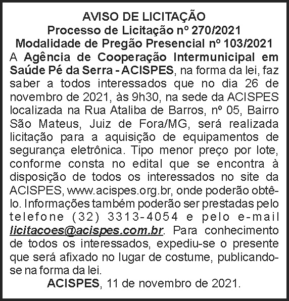 Acispes - Licitação Nº 270 4 1 ACISPES 270