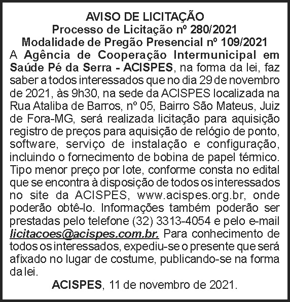 Acispes - Licitação Nº 280 4 1 ACISPES 280