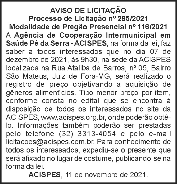 Licitação - Acispes 4 1 ACISPES 295