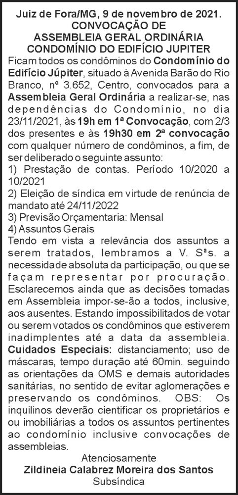 Assembleia Geral - Jupiter 4 1 JUPITER
