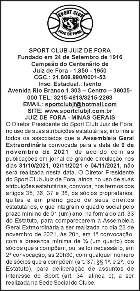 Assembleia - Sport Club 4 1 SPORT