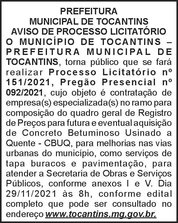 1 TOCANTINS 151