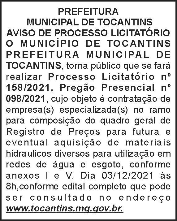 1 TOCANTINS 158