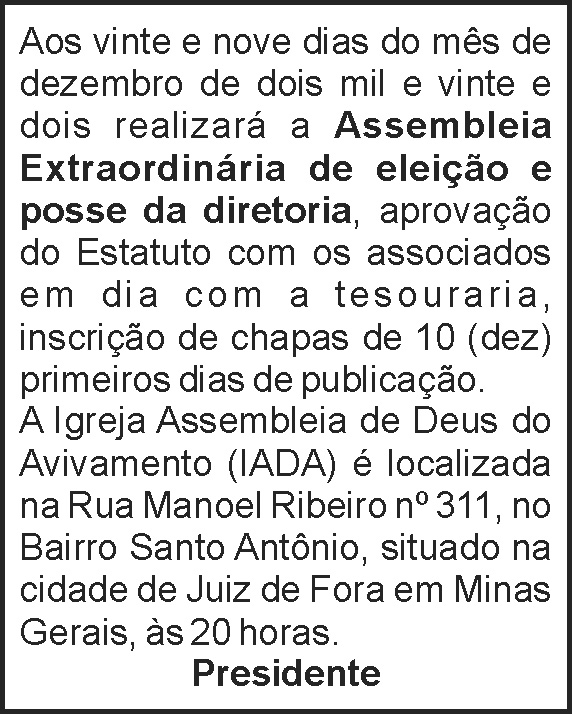 Assembleia de Deus - Edital 4 1 AVIVAMENTO