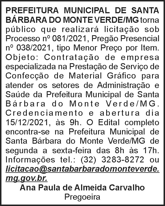 Santa Bárbara - Pregão presencial 4 1 BARBARA 081