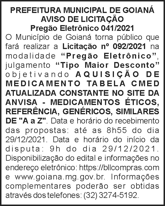 Pregão eletrônico - Goianá 4 1 GOIANA 041