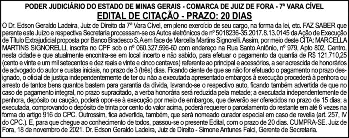 Edital de citação - Vara cívil 4 1 LCD
