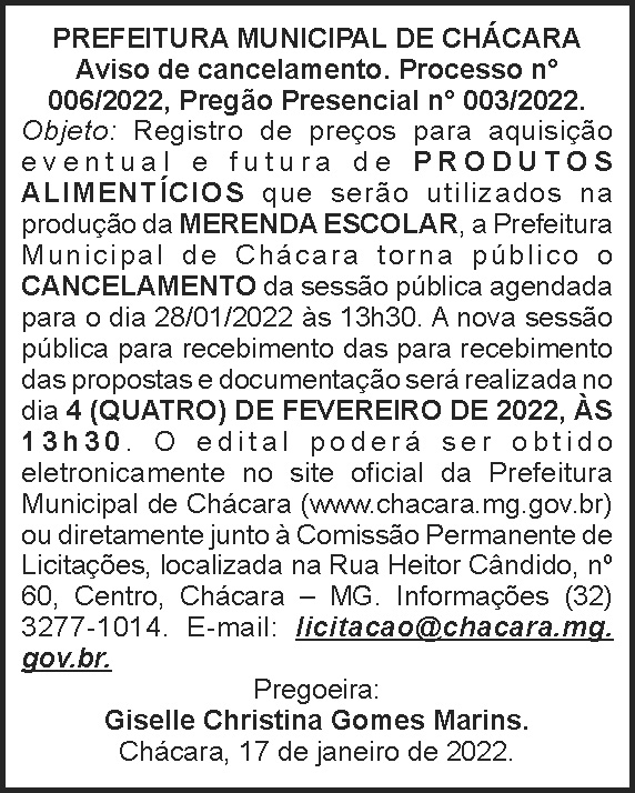 Chácara - Pregão presencial 4 1 CHACARA 006 1