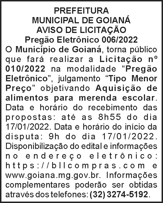 Gioaná - Pregão eletrônico 06 4 1 GOIANA 006