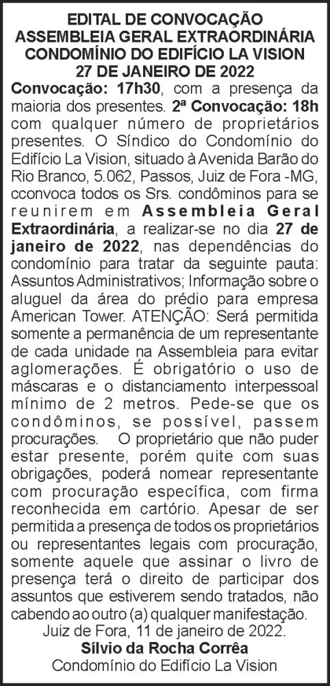 Edital de convocação - La Vision 4 1 LA VISION