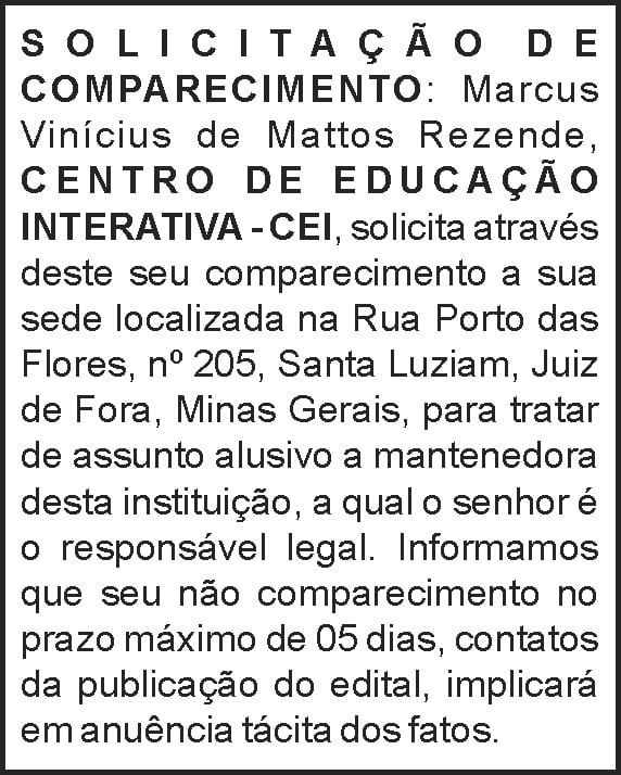 Solicitação de comparecimentos - Cei 4 1 MARCUS