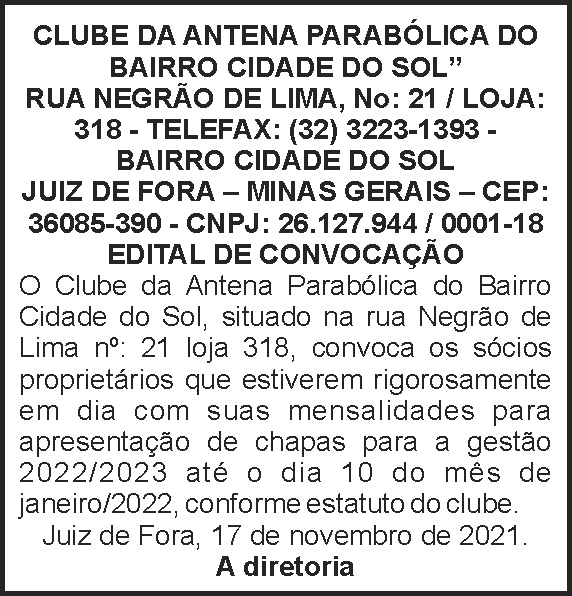 Edital de convocação - Cidade do sol 4 1 PARABOLICA