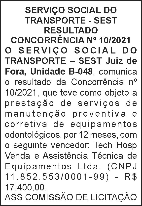 Edital - Senat resultado de concorrência 4 1 SEST 1