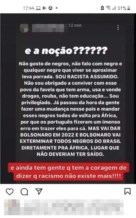 Quando a cor da pele vira alvo: estudante negra sofre injúria racial pela internet 3 Foto3 redes sociais