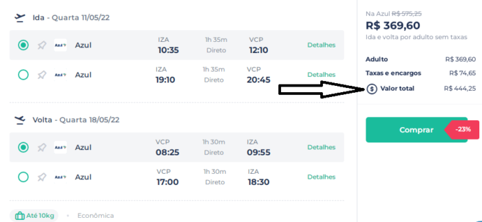 passagens Juiz de Fora Campinas 12.01