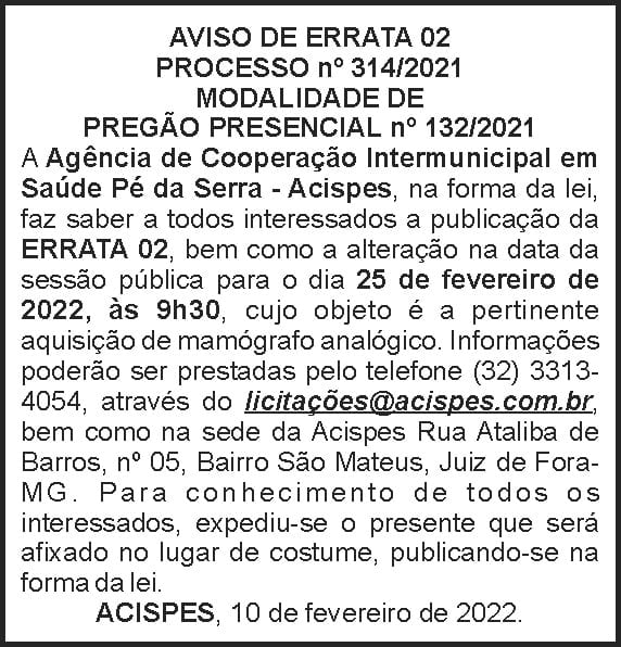 Acispes - Aviso de Errata 4 1 ACISPES 314