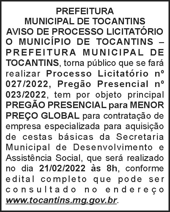 1 TOCANTINS 027