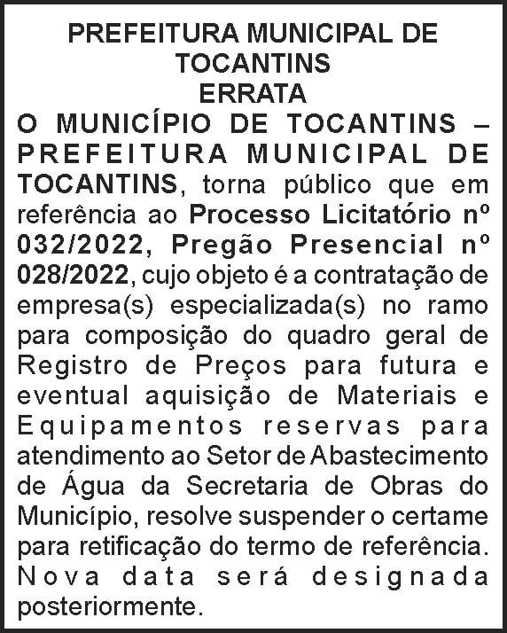 Tocantins - Errata 4 1 TOCANTINS 1
