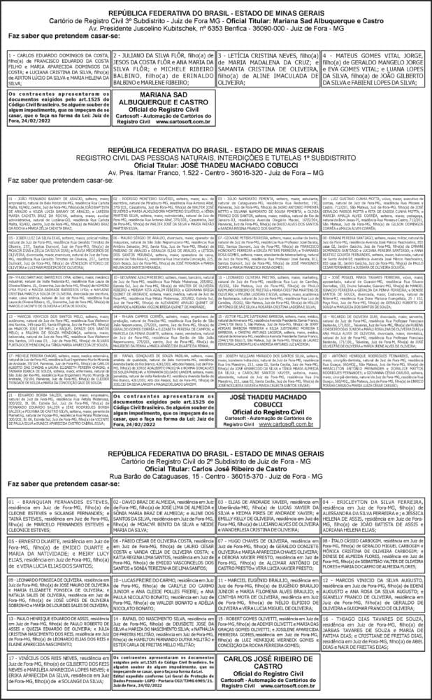 Avisos de casamentos 24