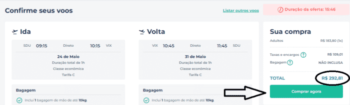 Voos de ida e volta saindo do Rio de Janeiro por apenas R$292 2 Capturar