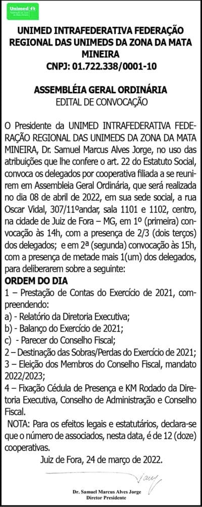 Assembleia Geral Ordinária- UNIMED 4 1 UNIMED EDITAL