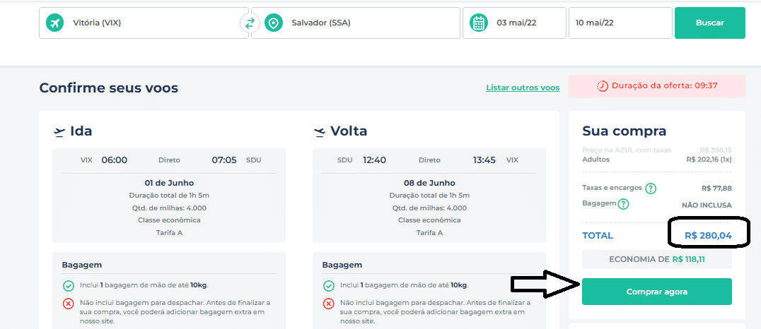 Ofertas: Voos de ida e volta a partir de R$ 280 saindo de Vitória e Rio de Janeiro 2 Capturar