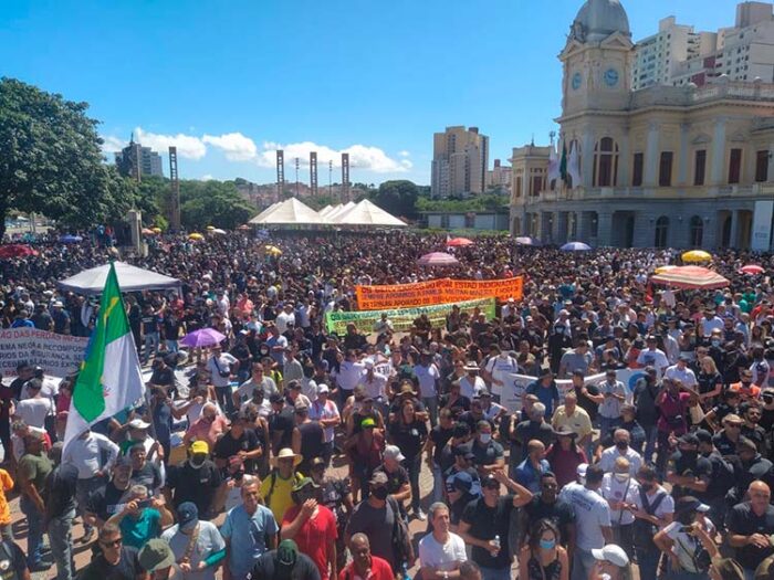 Cerca de 500 agentes de segurança pública de JF participam de ato em BH, dizem entidades de classe 1 Manifestacao BH Seguranca foto Wanderson Pires 1