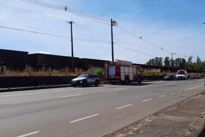 Homem tem afudamento de crânio em acidente com trem em Nova Era 1 trem