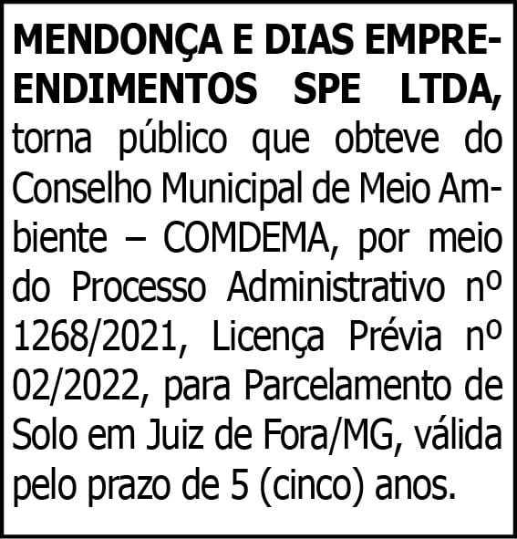 EDITAL - MENDONÇA E DIAS EMPREENDIMENTOS SPE LTDA 4 1 SAVIO