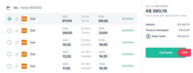 Voos de ida e volta para Porto Alegre por apenas R$ 666; veja mais ofertas 1 Voos de ida
