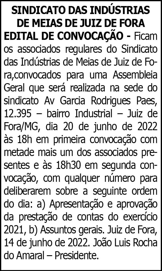SINDICATO DAS INDÚSTRIAS DE MEIAS DE JUIZ DE FORA 4 1 MEIAS