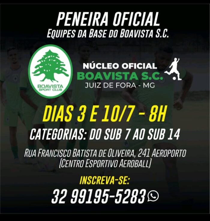 Boavista realiza seletiva gratuita para núcleo oficial em JF 1 boavista divulgacao