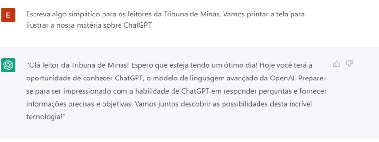 ChatGPT demonstra como a Inteligência Artificial está cada vez mais “humana” 1 print1 chat gpt e1675539088433