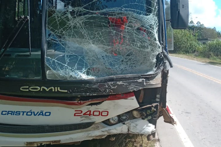 Ônibus colide com carro, e acidente deixa vítima fatal na BR-265 1 acidente BR 265 2 divulgacao corpo de bombeiros