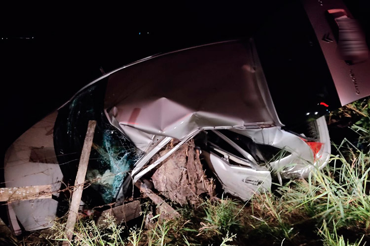 Policial penal morre em Tabuleiro após carro colidir em árvore 1 acidente policial penal tabuleiro foto pmrv 2